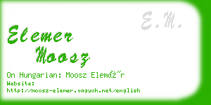 elemer moosz business card